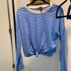 Cropped striped long sleeve